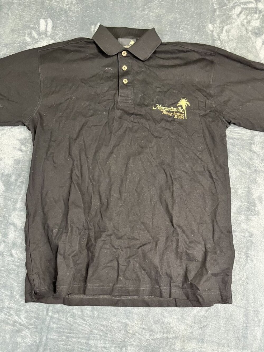 Margaritaville Mens Black Embroidered Logo Polo Shirt L